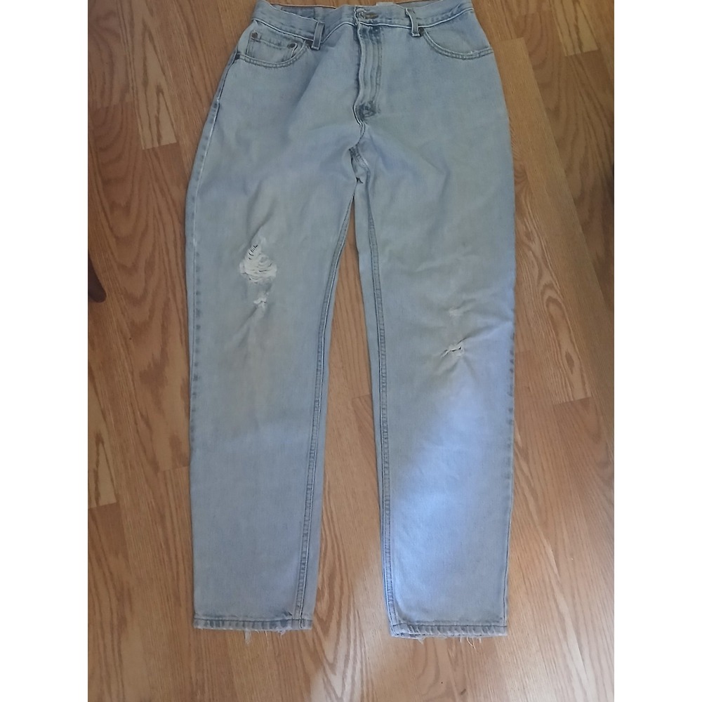 Vintage Levi's 550 Women's Jeans Sz 14L Relaxed Fit Distressed Light Wash Y2K